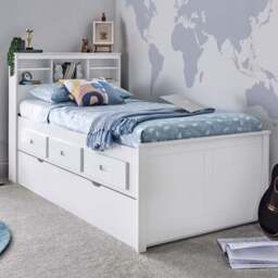 Veera White 3 Drawer Guest Bed with Orthopaedic Mattress - Size: Single - Bedmaster - Wilko - thumbnail 1