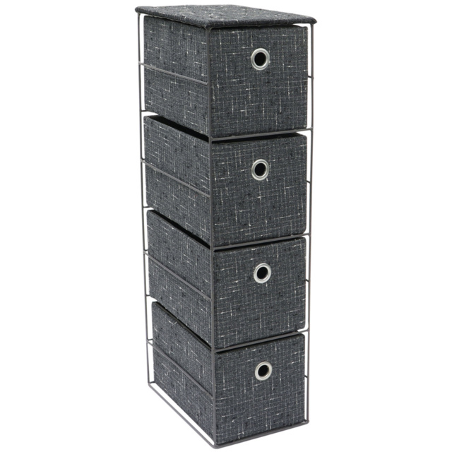 JVL Shadow 4 Drawer Narrow Fabric Storage Tower - JVL Homewares - Wilko - image 1