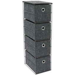 JVL Shadow 4 Drawer Narrow Fabric Storage Tower - JVL Homewares - Wilko - thumbnail 1