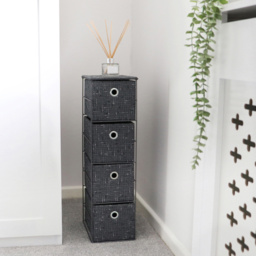 JVL Shadow 4 Drawer Narrow Fabric Storage Tower - JVL Homewares - Wilko - thumbnail 3