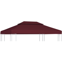 vidaXL 4 x 3m 2-Tier Red Gazebo Top Cover - Wilko - thumbnail 3