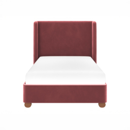 Flair Alma Single Pink Velvet Bed Frame with Winged Headboard - Wilko - thumbnail 3