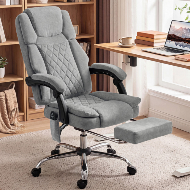 Portland Grey Massage and Heat Executive Office Chair - Size: 120 x 65.5 x 75.5cm - Wilko - image 1