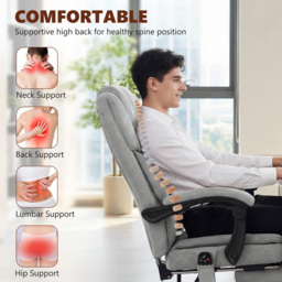 Portland Grey Massage and Heat Executive Office Chair - Size: 120 x 65.5 x 75.5cm - Wilko - thumbnail 5