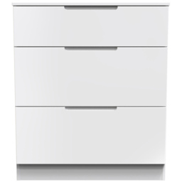Crowndale Milan 3 Drawer Gloss White Deep Chest of Drawers - Wilko - thumbnail 3