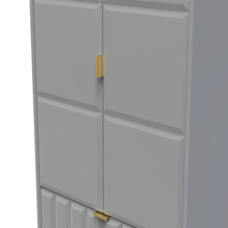 Crowndale Cube 2 Door 2 Drawer Dusk Grey Wardrobe Ready Assembled - Size: 2 Door, 2 Drawer - Wilko - thumbnail 6