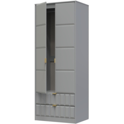 Crowndale Cube 2 Door 2 Drawer Dusk Grey Wardrobe Ready Assembled - Size: 2 Door, 2 Drawer - Wilko - thumbnail 7