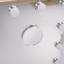 Living and Home White Rectangular Hollywood LED Makeup Mirror with 10X Magnification - Size: 48.5 x 58 x 12cm - Gold - Wilko - thumbnail 6