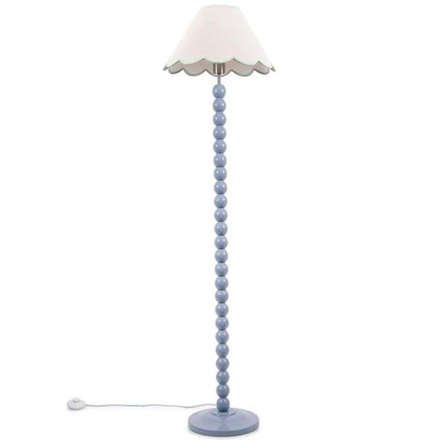 ValueLights Bobbins Green Scallop Shade Powder Blue LED Floor Lamp - Size: 144 x 39 x 39cm - Wilko - image 1