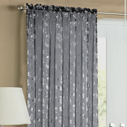 Velosso Geneva Black Foil Flower Voile Panel 150 x 122cm - Size: W 150 x D 122cm - Wilko - thumbnail 3
