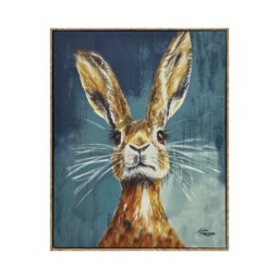 Set of 2 Ingram Curious Hare Framed Art Blue and Brown - Wilko - thumbnail 5