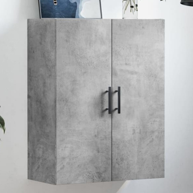 vidaXL 2 Door Concrete Grey Wall Mounted Cabinet - Size: 90 x 69.5 x 34cm - Wilko - image 1
