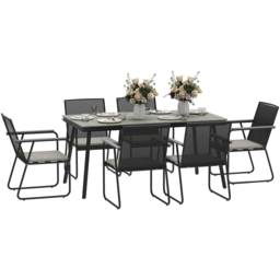Outsunny 6 Seater Rattan Garden Dining Set Grey - Wilko - thumbnail 3