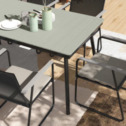 Outsunny 6 Seater Rattan Garden Dining Set Grey - Wilko - thumbnail 4