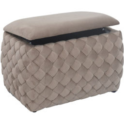Artemis Home Plumeo Mole Velvet Storage Ottoman - Size: 45 x 65 x 43cm - Brown - Wilko - thumbnail 3