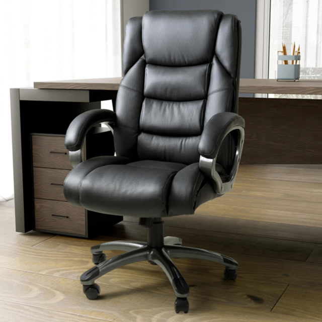wilko Regent Black Executive Leather-Faced Office Chair - Size: 168 x 65 x 74cm - Shankar - image 1