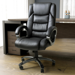 wilko Regent Black Executive Leather-Faced Office Chair - Size: 168 x 65 x 74cm - Shankar