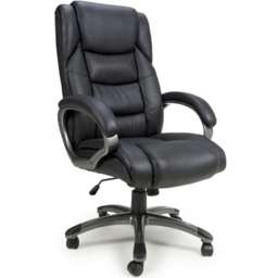 wilko Regent Black Executive Leather-Faced Office Chair - Size: 168 x 65 x 74cm - Shankar - thumbnail 3