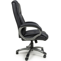 wilko Regent Black Executive Leather-Faced Office Chair - Size: 168 x 65 x 74cm - Shankar - thumbnail 4