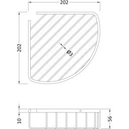 nuie Chrome Wirework Deep Corner Basket - Size: 0.82 x 2.55 x 1.56cm - Silver - Wilko - thumbnail 3