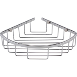nuie Chrome Wirework Deep Corner Basket - Size: 0.82 x 2.55 x 1.56cm - Silver - Wilko