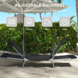 Outsunny Set of 2 Black Folding Sun Lounger with Headrest - Size: 27.5 x 56 x 182cm - Wilko - thumbnail 5