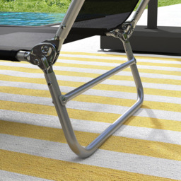Outsunny Set of 2 Black Folding Sun Lounger with Headrest - Size: 27.5 x 56 x 182cm - Wilko - thumbnail 4