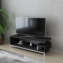 Decorotika Reilly 2 Shelf White and Anthracite TV Unit - Size: 38 x 120 x 45cm - Multi - Wilko - thumbnail 5
