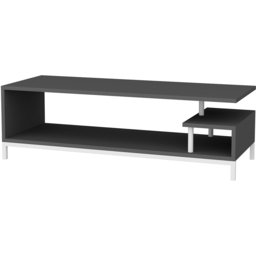 Decorotika Reilly 2 Shelf White and Anthracite TV Unit - Size: 38 x 120 x 45cm - Multi - Wilko - thumbnail 3