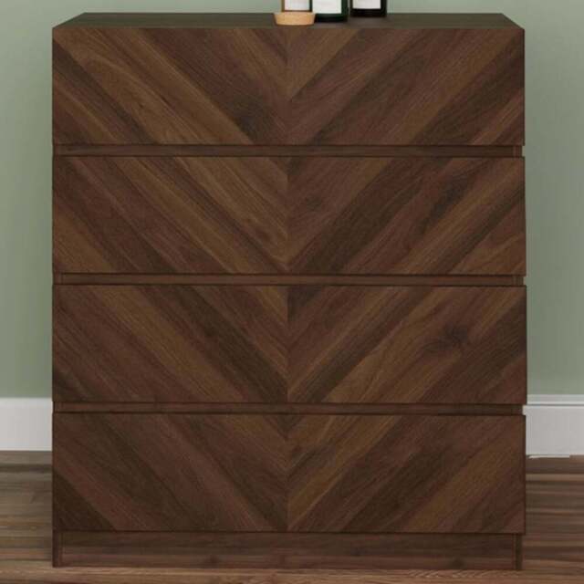 GFW Catania 4 Drawer Royal Walnut Wood Chest of Drawers - Brown - Wilko - image 1
