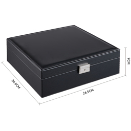 H&O Direct 2 Tier Black Travel Jewellery Box - Size: 9 x 26.5 x 26.5cm - Wilko - thumbnail 6