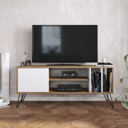 Decorotika Mistico Walnut and White TV Unit - Size: 58.4 x 140 x 35.5cm - Multi - Wilko - thumbnail 5