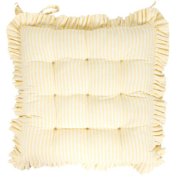 Frill Edge Stripe Seat Pad Yellow - Wilko - thumbnail 1