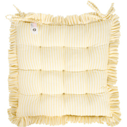 Frill Edge Stripe Seat Pad Yellow - Wilko - thumbnail 4