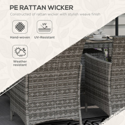 Outsunny Rattan 6 Seater Dining Sets with 50000 BTU Burner Table Grey - Wilko - thumbnail 5