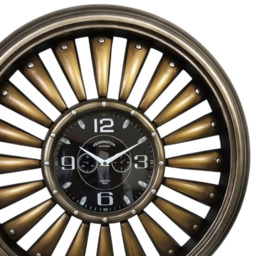 Acacia Home Golden Round Wall Clock 63cm - Size: 63 x 63 x 9cm - Wilko - thumbnail 4