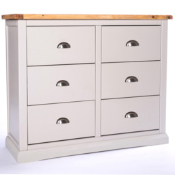 Cabinet Bits Loreo 6 Drawer Grey Chrome Cup Handle Chest of Drawers - Wilko - thumbnail 4
