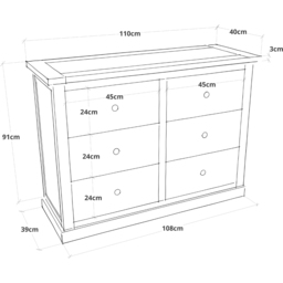 Cabinet Bits Loreo 6 Drawer Grey Chrome Cup Handle Chest of Drawers - Wilko - thumbnail 7