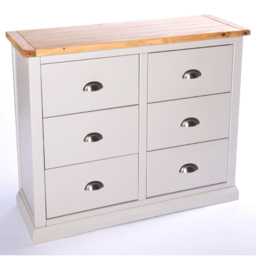 Cabinet Bits Loreo 6 Drawer Grey Chrome Cup Handle Chest of Drawers - Wilko - thumbnail 5