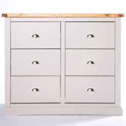 Cabinet Bits Loreo 6 Drawer Grey Chrome Cup Handle Chest of Drawers - Wilko - thumbnail 3