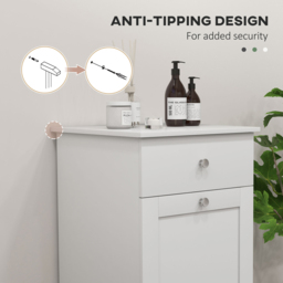 HOMCOM Single Drawer White Bathroom Cabinet with Folding Laundry Hamper - Size: 90.5 cm x 40.0 cm x 40.0 cmcm - Wilko - thumbnail 7