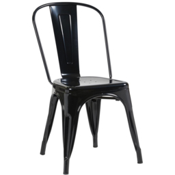FWStyle Black Gloss Metal Chair 4 Pack - Size: Set of 4 - Wilko - thumbnail 3
