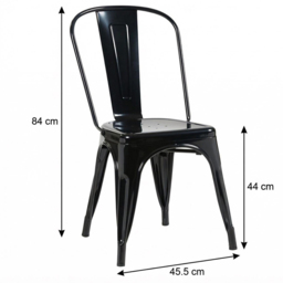 FWStyle Black Gloss Metal Chair 4 Pack - Size: Set of 4 - Wilko - thumbnail 7