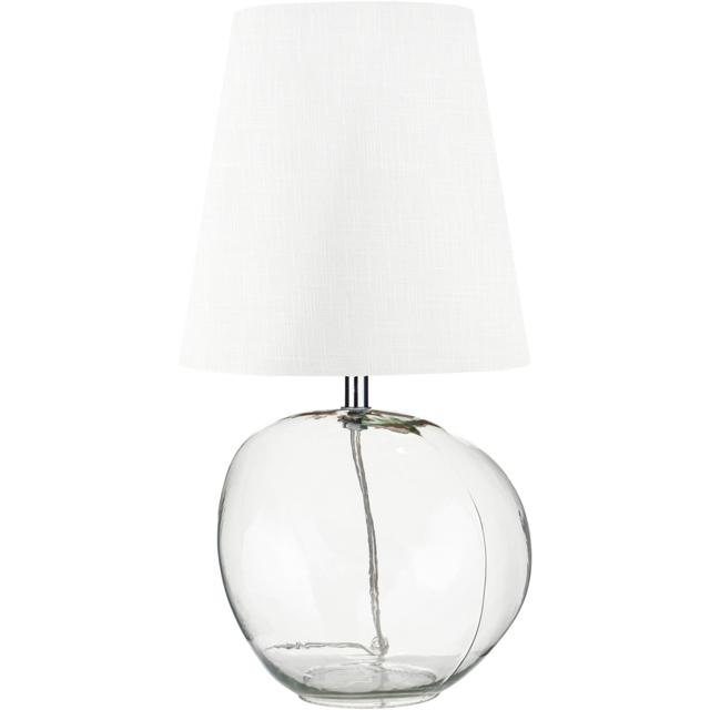 Pacific Lifestyle Hallie White Fabric Shade Clear Glass Table Lamp - Size: 43 x 22 x 22cm - Wilko - image 1