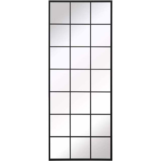 The Fenestra Black Window Leaner Wall Mirror 200 x 80cm - MirrorOutlet - Wilko - image 1
