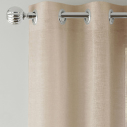 Tyrone Textiles Crete Natural Linen Look Eyelet Voile Panel Curtains 140 x 229cm - Size: W 140 x D 229cm - Wilko - thumbnail 3