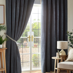 Alan Symonds Charcoal Chenille Blackout Pencil Pleat Curtains 229cm x 229cm - Size: W 229 x D 229cm - Wilko - thumbnail 1