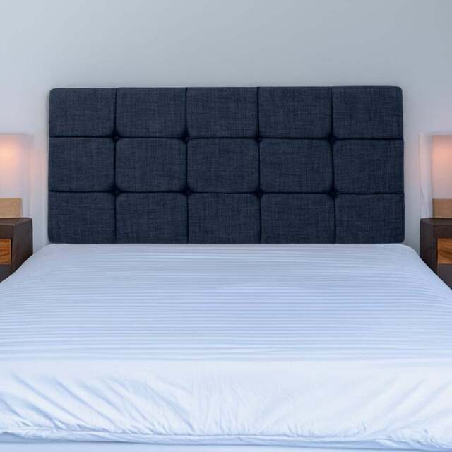 Bedmaster Double Midnight Linen Pearl Squared Headboard - Blue - Wilko - image 1