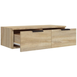vidaXL 2 Drawer Sonoma Oak Wall Mounted Cabinet - Size: 20 x 68 x 30cm - Brown - Wilko - thumbnail 7