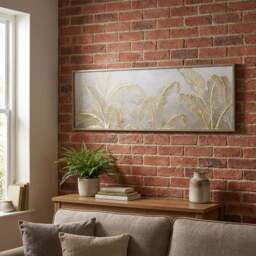 Embellished Gold Leaves Framed Print - Grey - Wilko - thumbnail 7